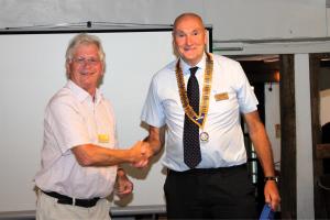 Keith accepting the Chain of Office from Nigel